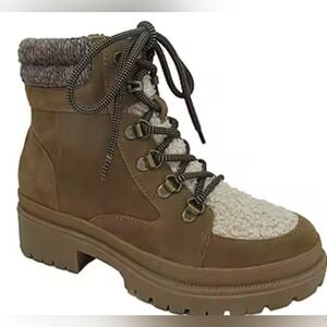 Pop Womens Diligence Block Heel Lace Up Boots